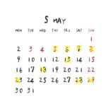 2022年5月のカレンダー/定休日