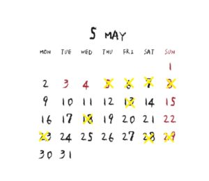 2022年5月のカレンダー/定休日