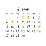 2022年6月のカレンダー/定休日