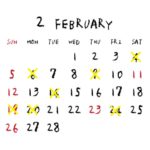 2023年2月のカレンダー/定休日