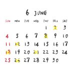 2023年6月のカレンダー/定休日