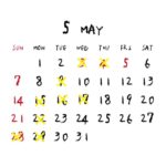 2023年5月のカレンダー/定休日