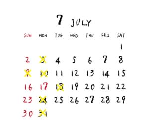 2023年7月のカレンダー/定休日