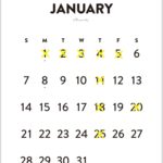 2024年1月のカレンダー/定休日