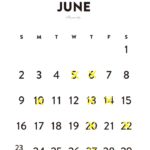 2024年6月のカレンダー/定休日